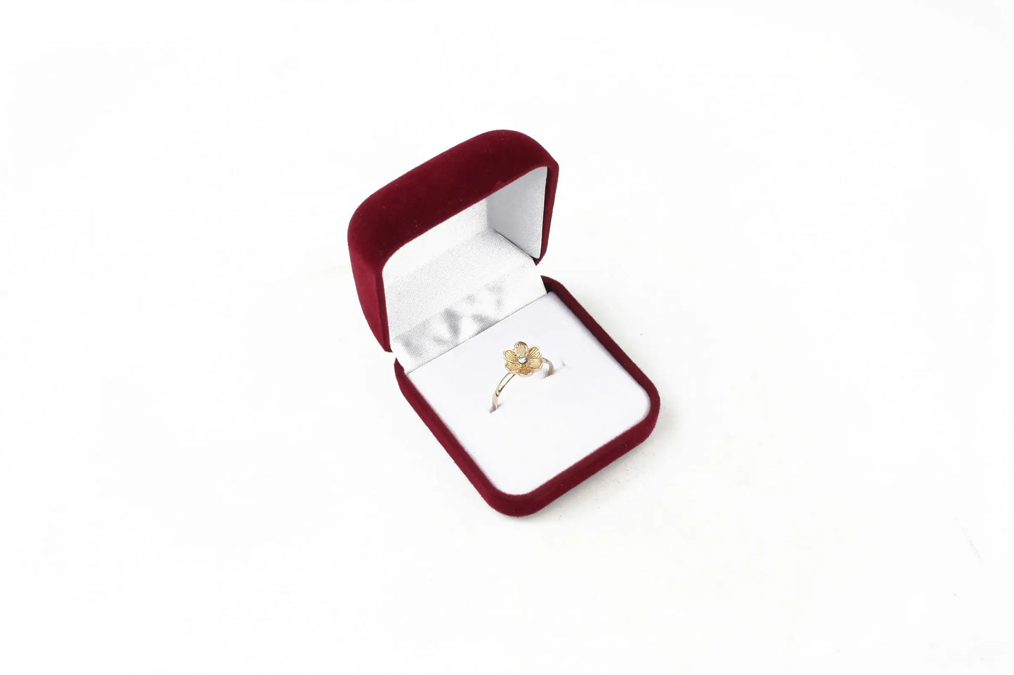 Cutie cadou catifea grena pentru inel sau cercei 3x5x5,5cm