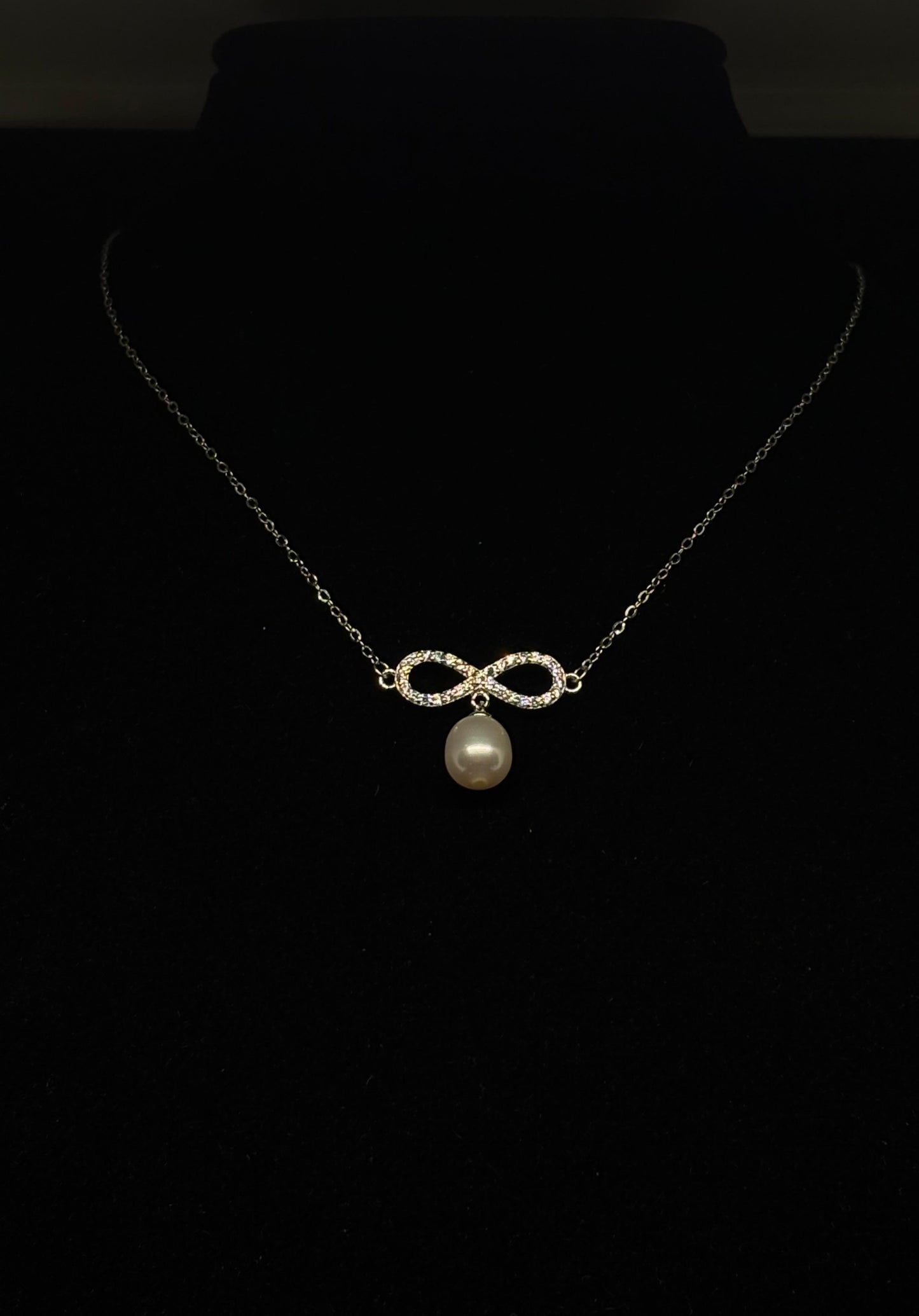 Colier din argint 925 cu simbol infinit si perla