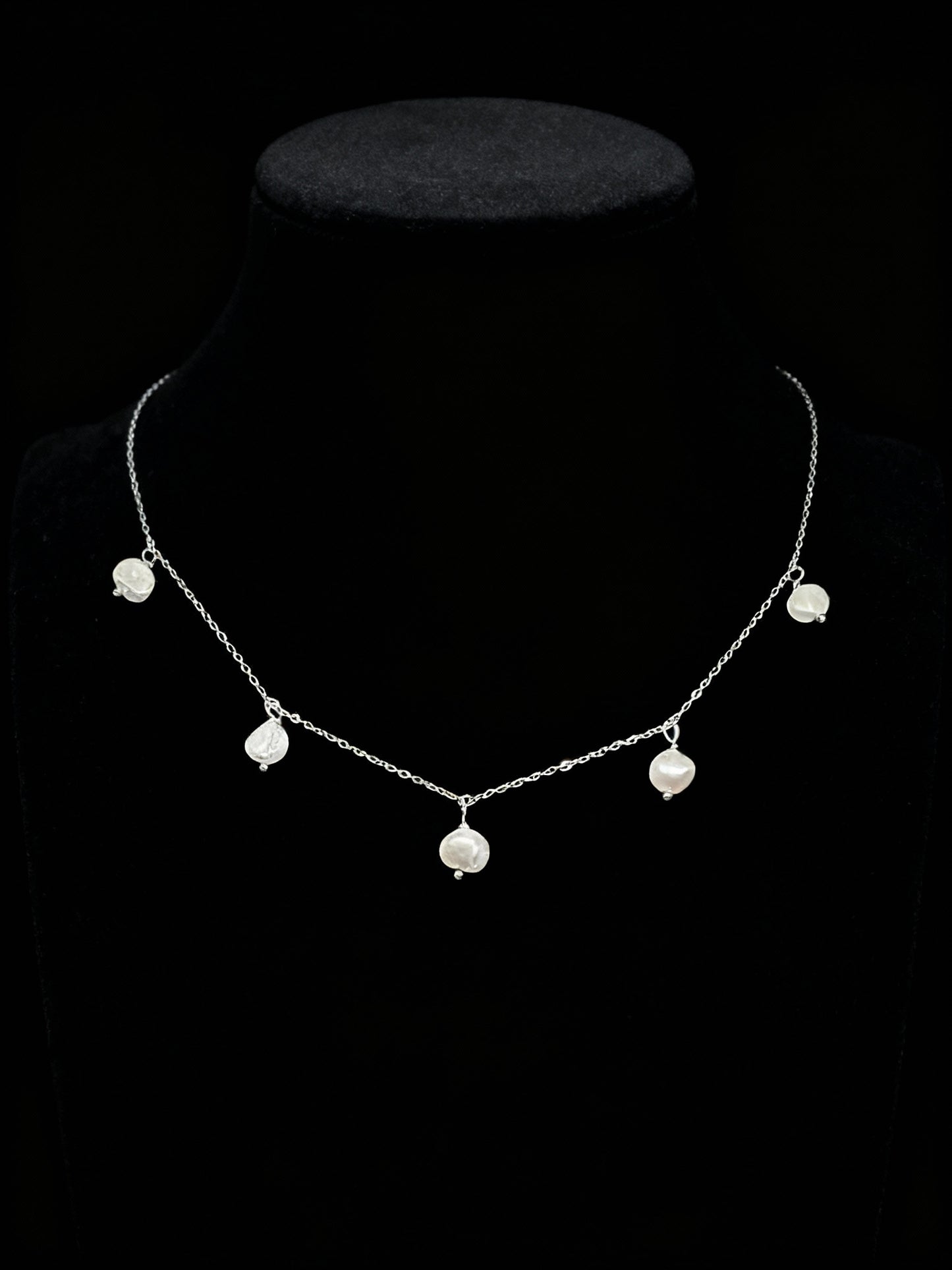 Colier din argint 925 cu 5 perle suspendate