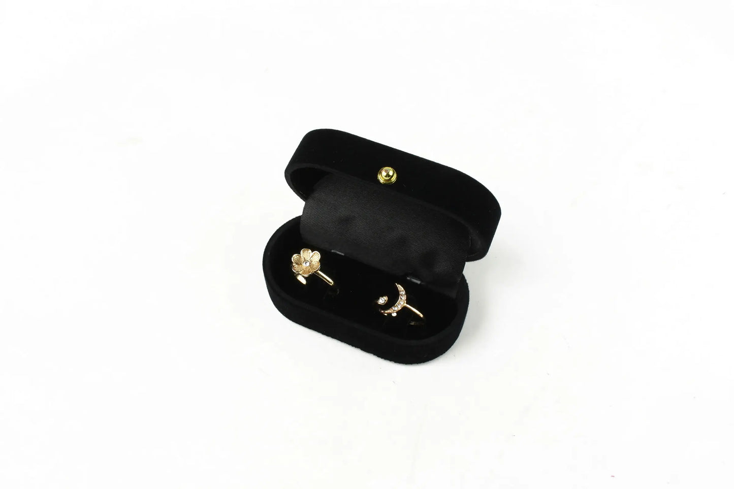Cutie cadou catifea neagra pentru verighete