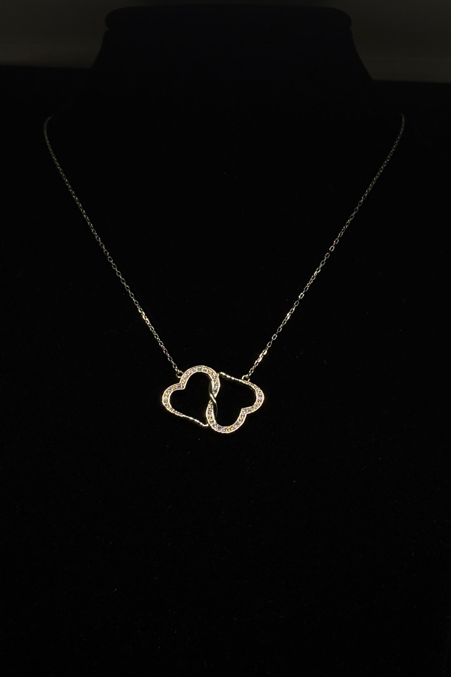 Colier din argint 925 cu doua inimi impletite