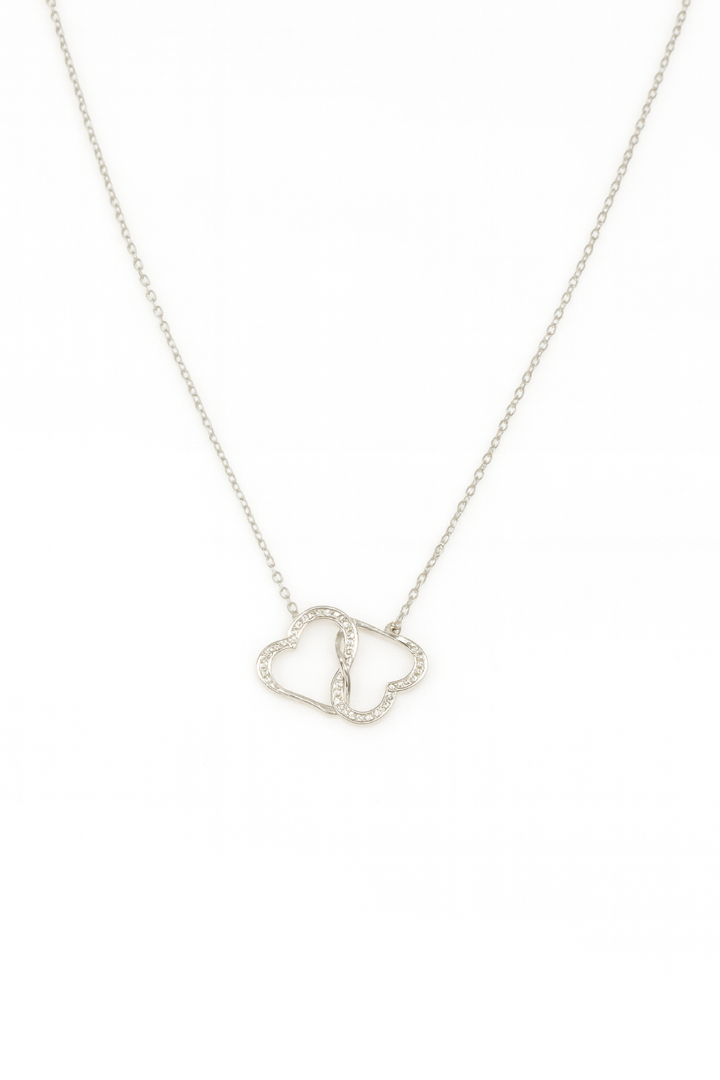 Colier din argint 925 cu doua inimi impletite