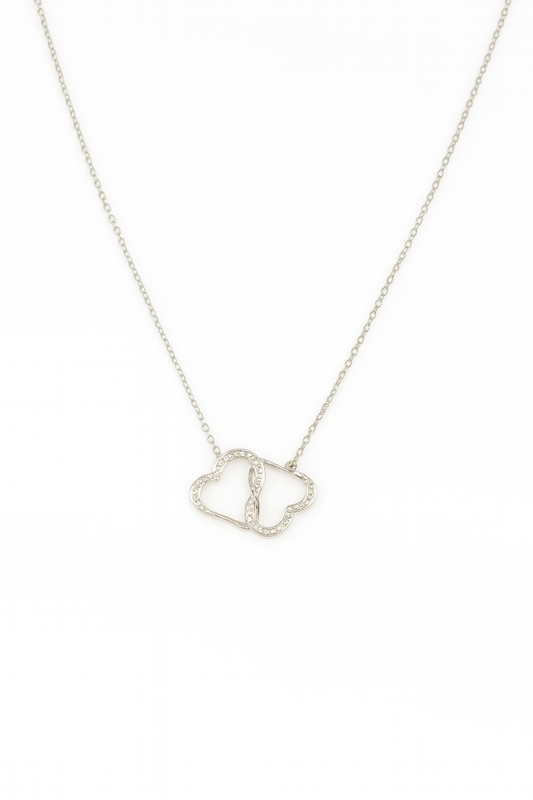 Colier din argint 925 cu doua inimi impletite