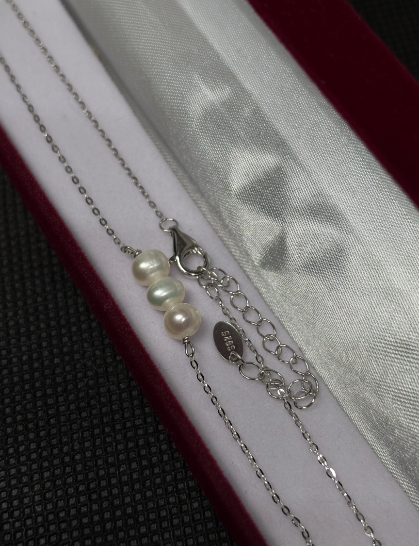 Colier din argint 925 cu 3 perle albe