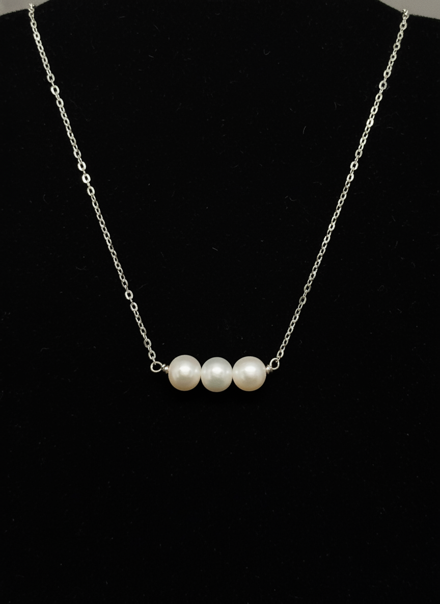 Colier din argint 925 cu 3 perle albe