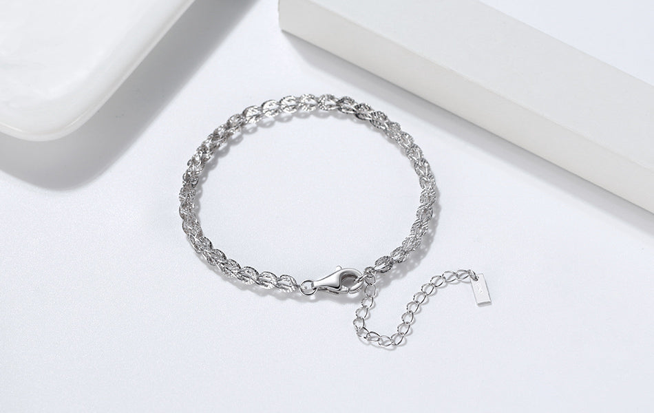 Bratara din argint 925, design franghie rasucita, inchidere lobster, ajustabila