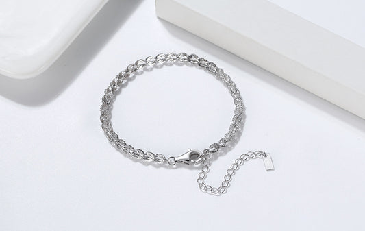 Bratara din argint 925, design franghie rasucita, inchidere lobster, ajustabila