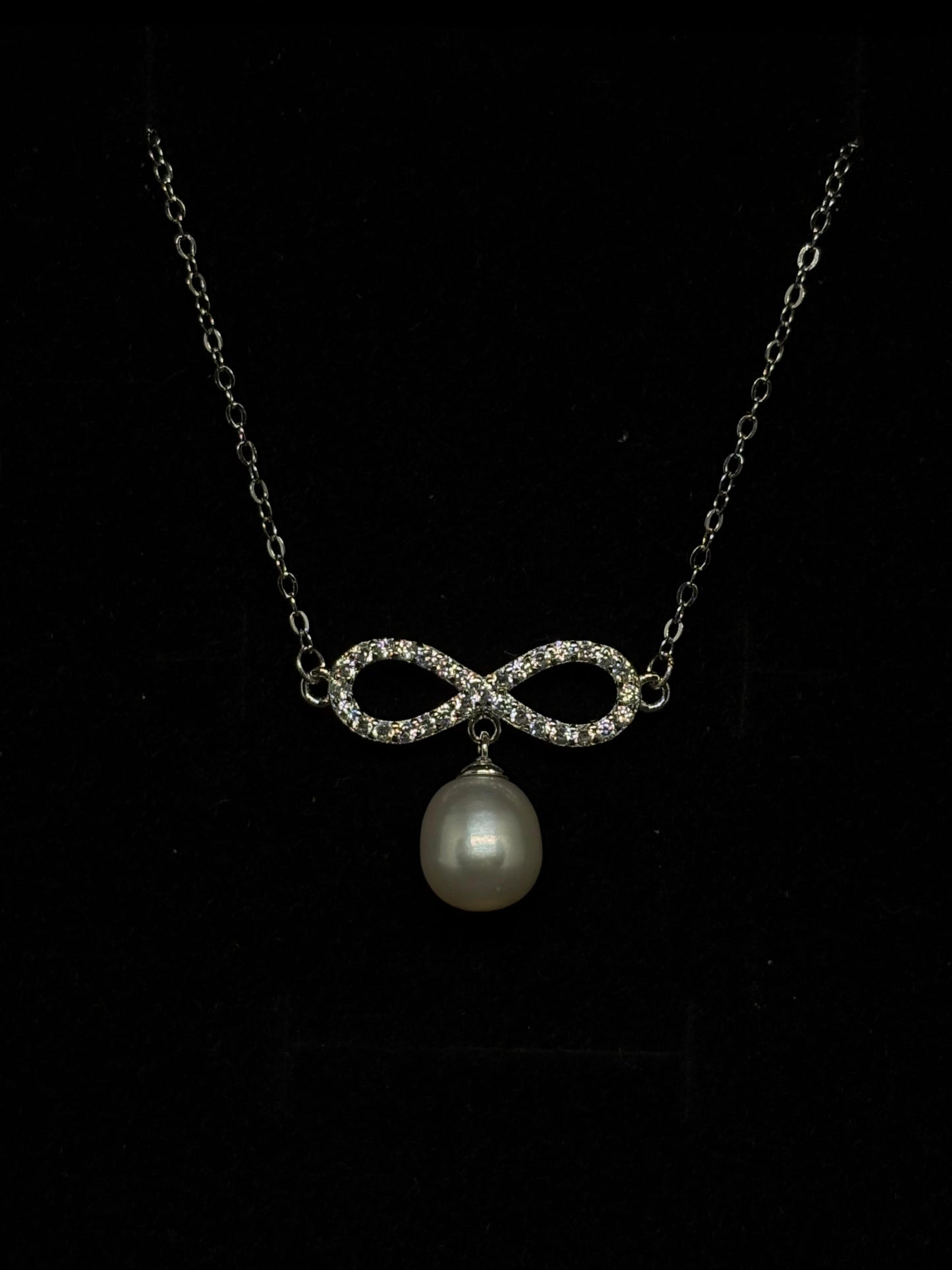 Colier din argint 925 cu simbol infinit si perla