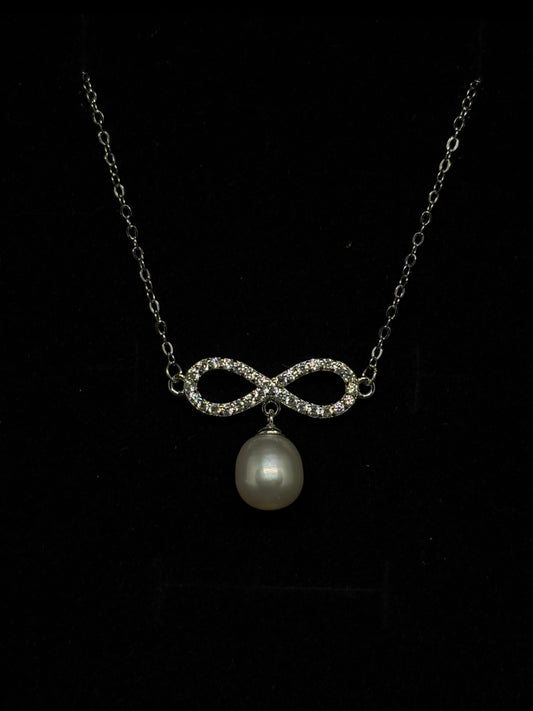 Colier din argint 925 cu simbol infinit si perla