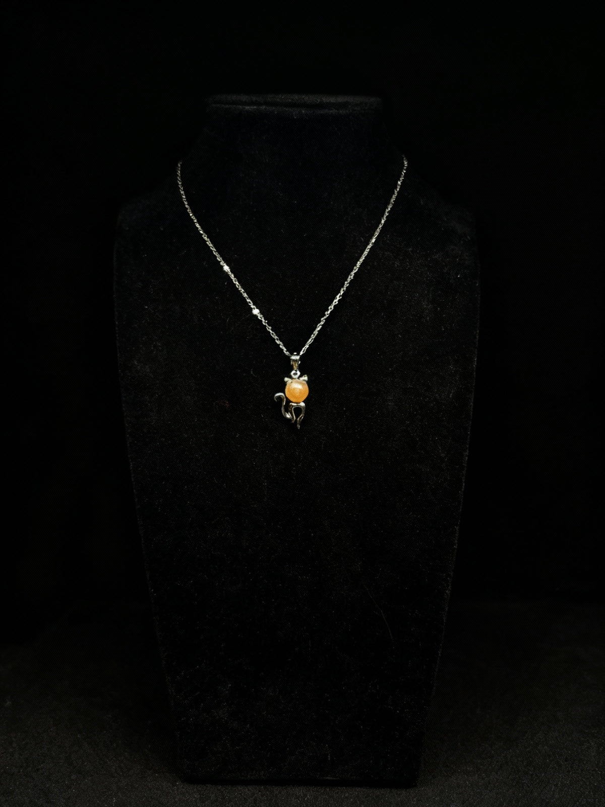 Colier din argint 925 cu pandantiv pisica si perla